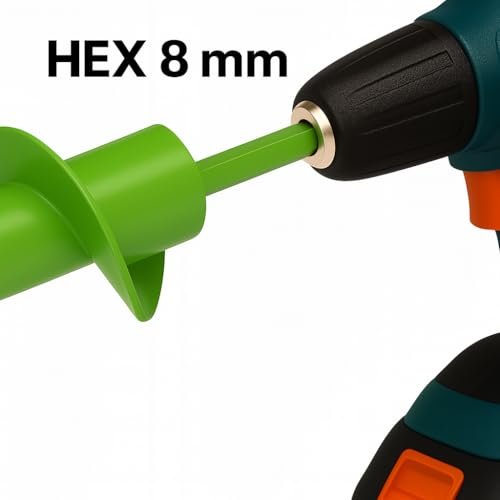 WERHE Erdbohrer 80 mm Ø, 600 mm lang für Bohrmaschine und Akkuschrauber – Gartenbohrer zum mühelosen Pflanzen von Blumen, Sträuchern und Graben von Zaunpfahl-Löchern - Image 6